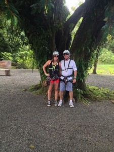 Me and my dad at Canopy Tour at Vista Los Suenos