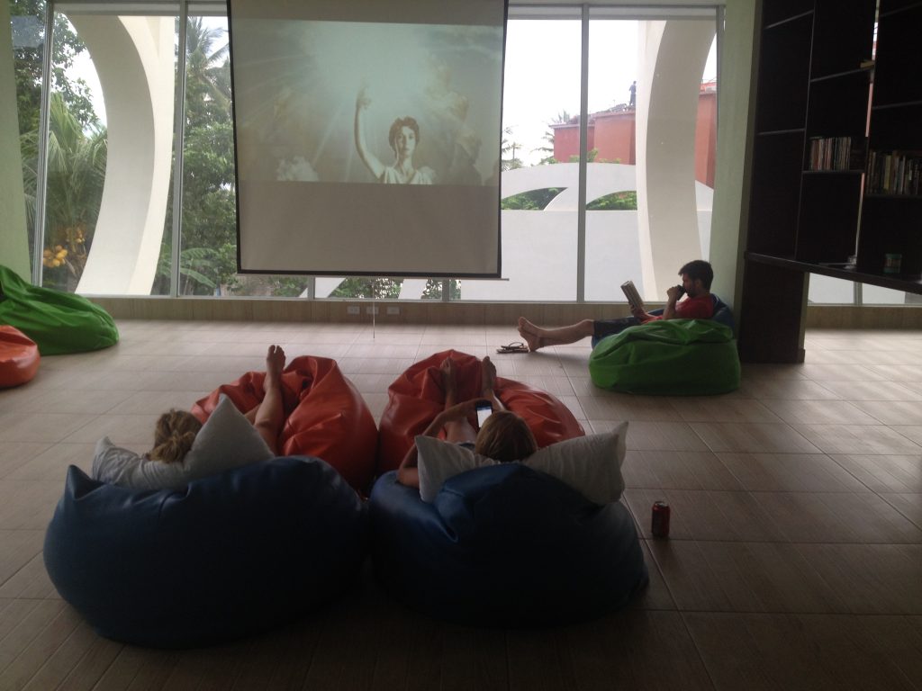 Movie room at Room2Board Hostel & Surf School