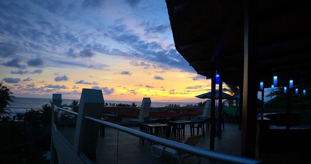 Sunset from the terrace at Room2Board Hostel & Surf School