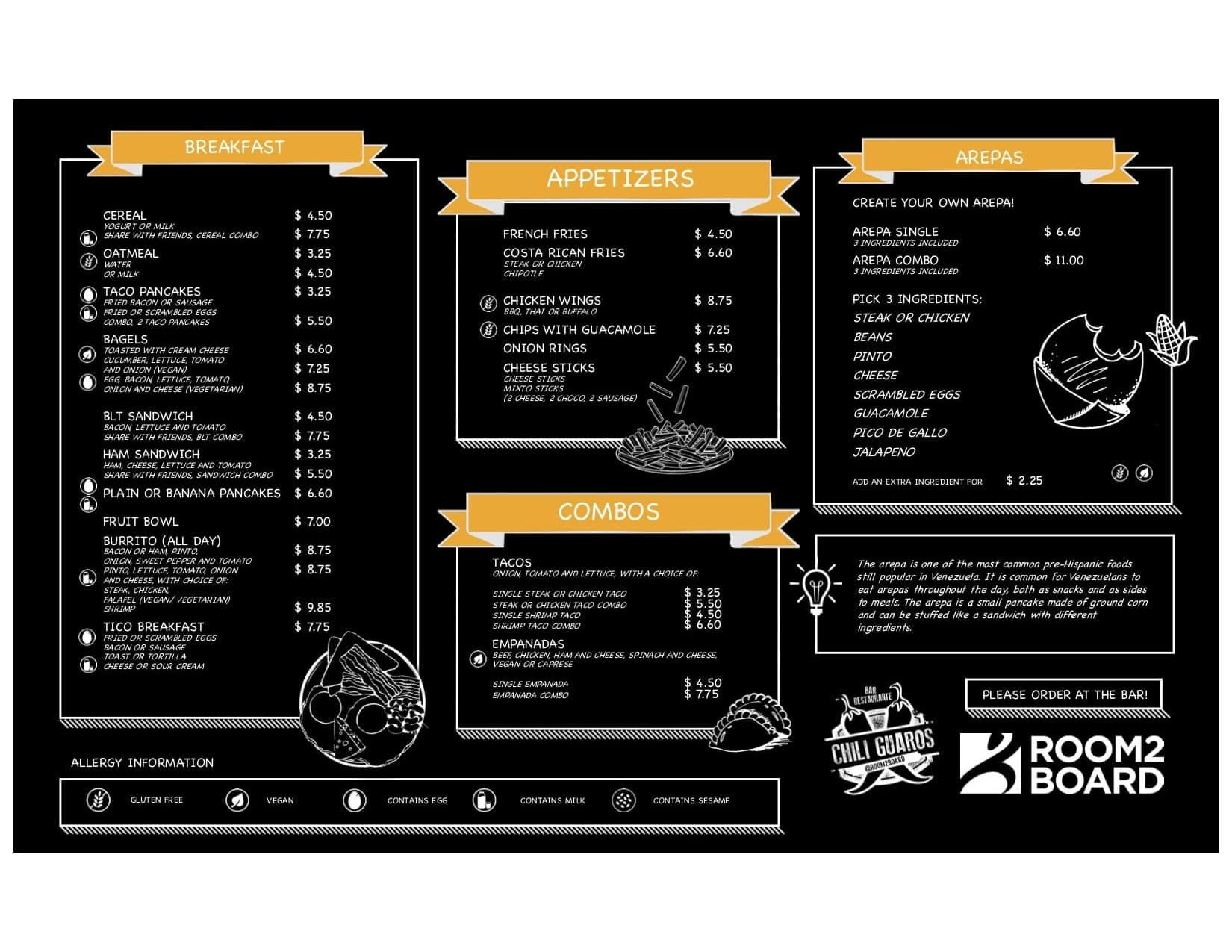 Menu Chiliguaros