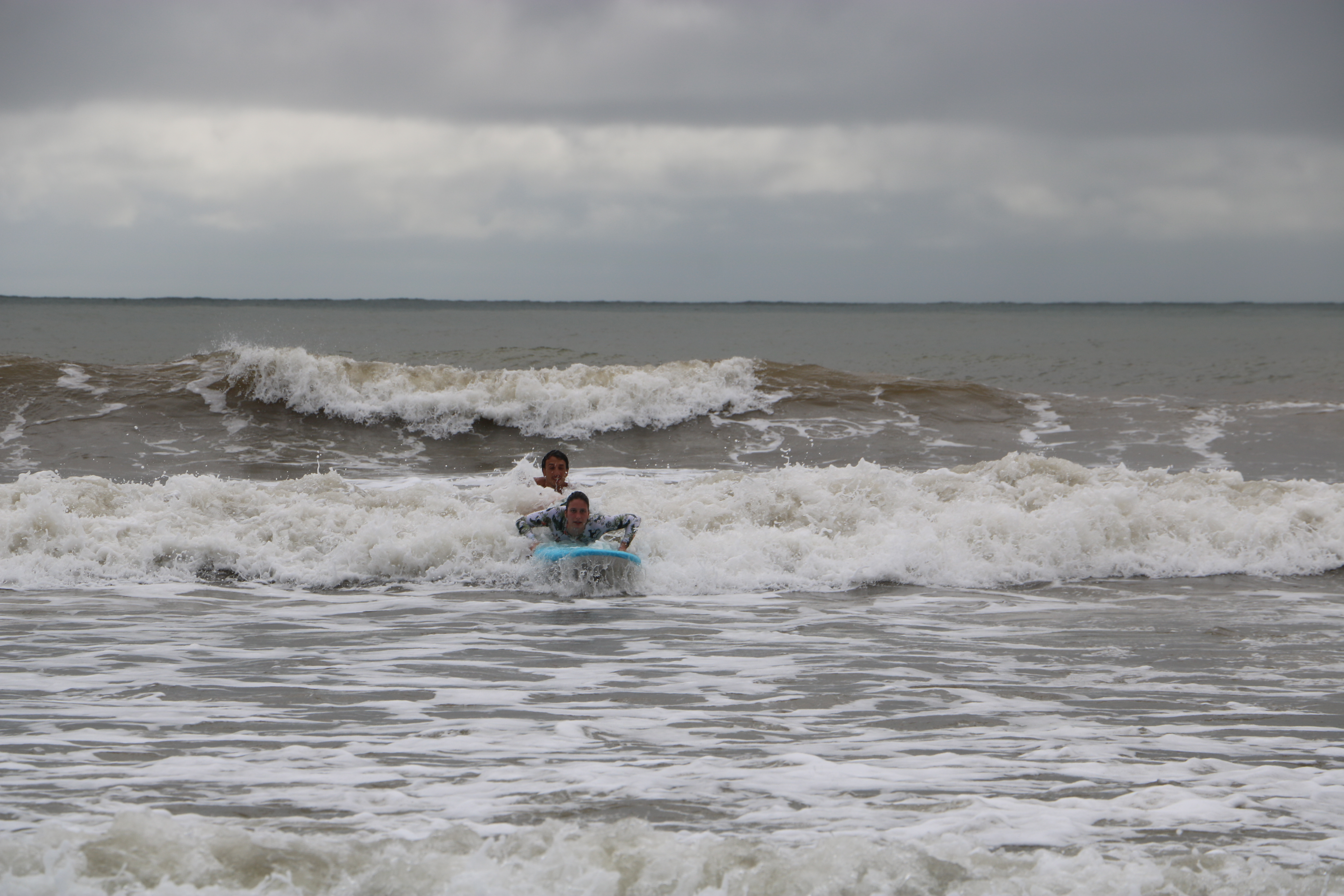 First time surfing at Room2Board surf camp